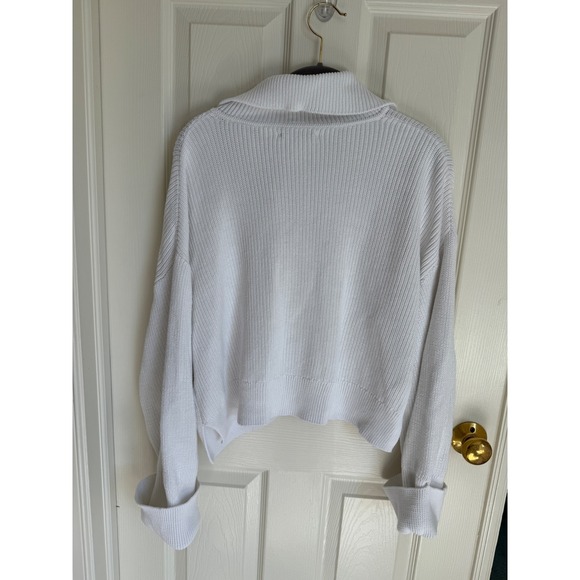 Quince Sz Large White Organic Cotton Fisherman Collared Cardigan - Picture 7 of 13